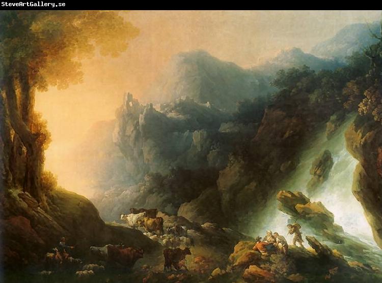 Franciszek Ksawery Lampi The mountain scenery from waterfall